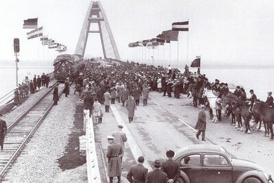 Eröffnung Fehmarnsundbrücke 1961